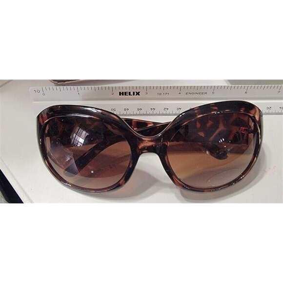 NWOT LARGE Oversize Round Tortoiseshell Sunglasses 115258 - Picture 3 of 4